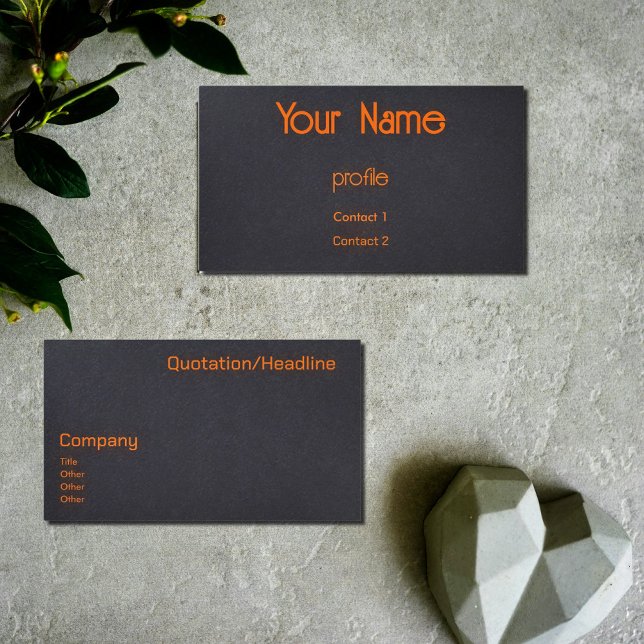 neon orange & black business card (Creator Uploaded)