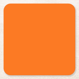 neon orange -blank square paper coaster