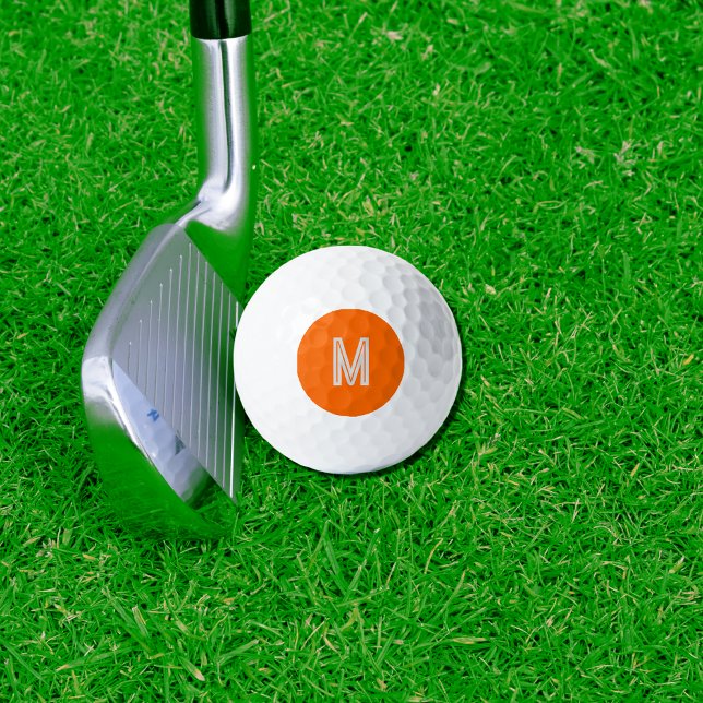 neon orange - bold monogram  golf balls (Creator Uploaded)