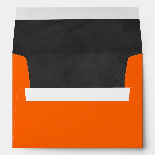 Neon Orange, Chalkboard Bat Mitzvah Env. for 5x7s Envelopes (Back (Bottom))