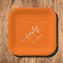 neon orange elegant script