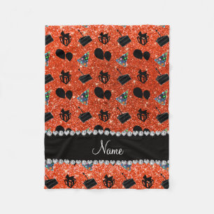 Neon orange glitter hats cake presents balloons fleece blanket
