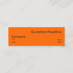 neon orange mini business card
