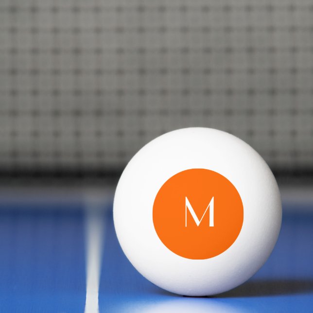 neon orange  -  monogrammed  ping pong ball (Net)