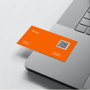neon orange - QR code Business Card