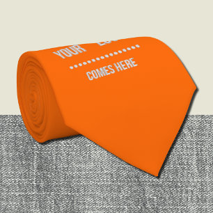neon orange solid colour - add logo tie