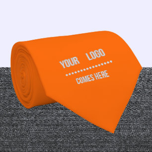 neon orange solid colour - add logo tie
