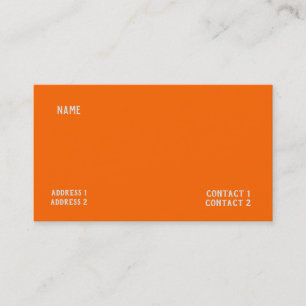 neon orange solid colour business card