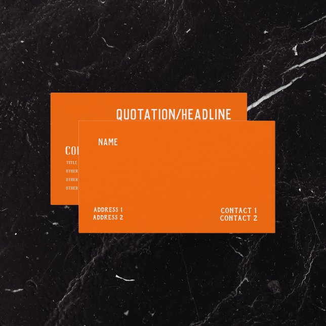 neon orange solid colour business card (Creator Uploaded)