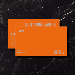 neon orange solid colour business card