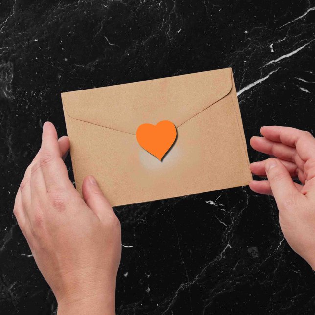 neon orange solid colour heart sticker (Creator Uploaded)