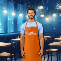 neon orange solid colour -personalised apron