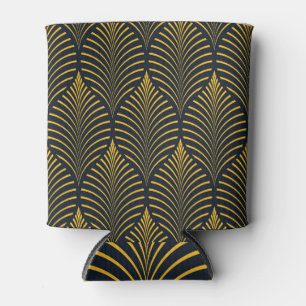 Neon orange vintage: ornate leaves. can cooler