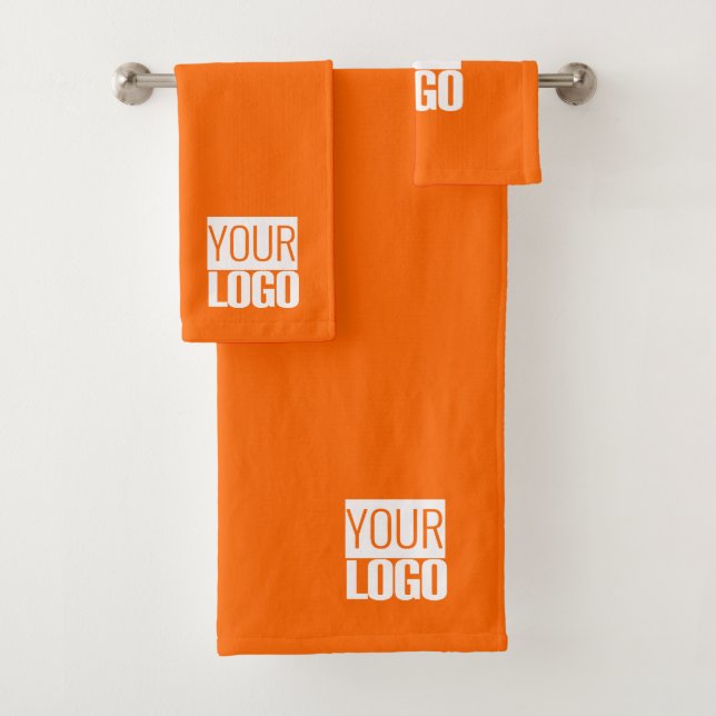  neon orange- your logo bath towel set (Insitu)
