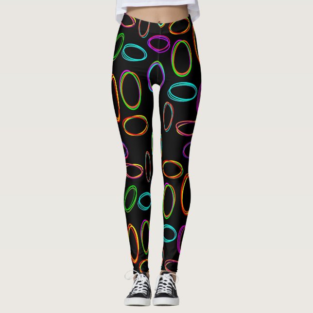 Neon Ovals  Leggings (Front)