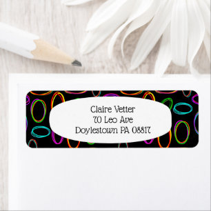 Neon Ovals Return Address Label