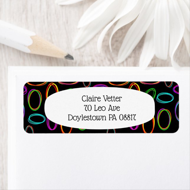 Neon Ovals  Return Address Label (Insitu)