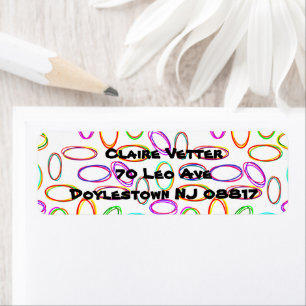Neon Ovals Return Address Label
