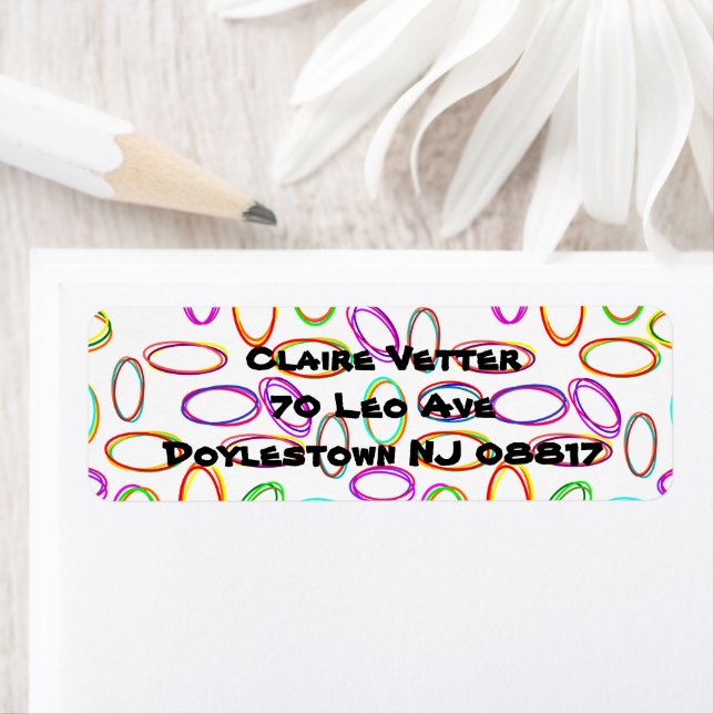 Neon Ovals  Return Address Label (Insitu)