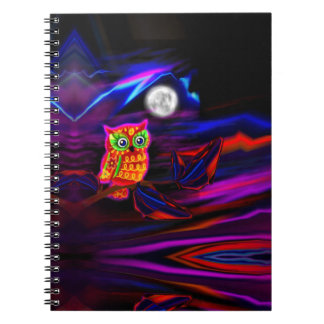 Neon Owl Thunderstorm Flash Notebook