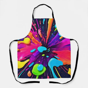 Neon Paint Burst Art Apron