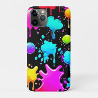 Neon Paint Drips Design