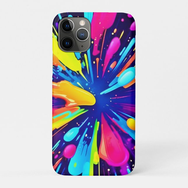  Neon Paint Explosion on Dark Canvas Case-Mate iPhone Case (Back)