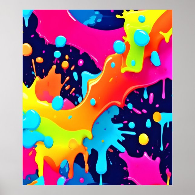 Neon Paint Explosion Poster (Front)