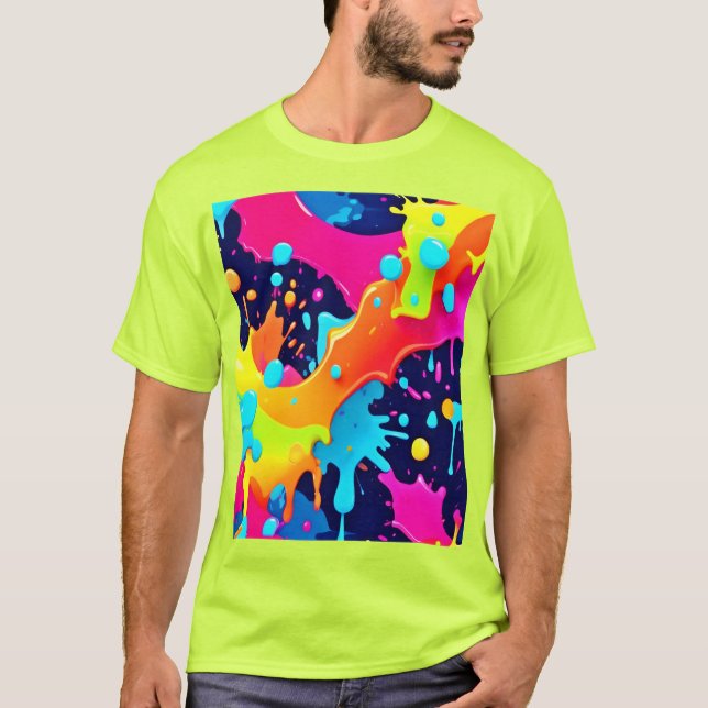 Neon Paint Explosion T-Shirt (Front)