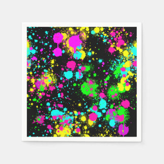 Neon paint glow birthday napkin