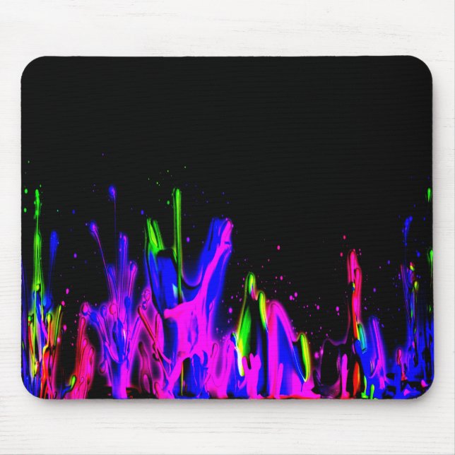 Neon Paint Splash Colorful.  PERSONALIZE IT Mouse Pad (Front)