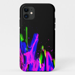 Neon Paint Splash Colourful.  PERSONALIZE IT iPhone 11 Case