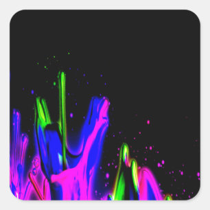 Neon Paint Splash Colourful.  PERSONALIZE IT Square Sticker