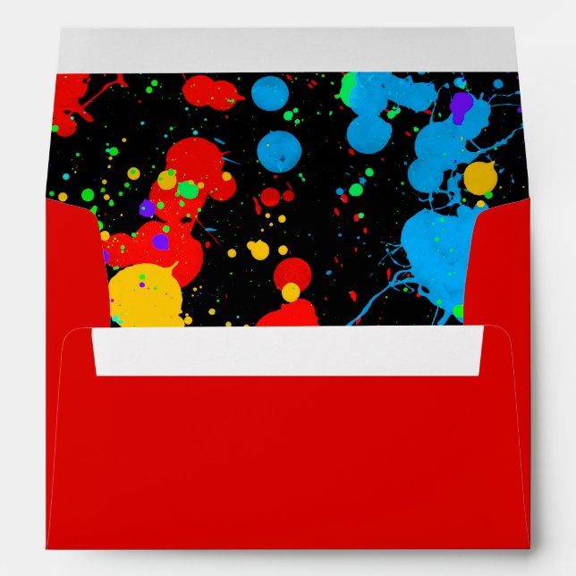 Neon Paint Splatter Custom Envelopes (Back (Bottom))