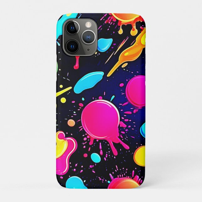 Neon Paint Splatter Design Case-Mate iPhone Case (Back)