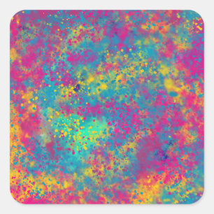 Neon Paint Splatter Gift Wrapping Sticker Colorf