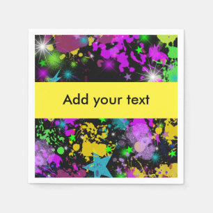 Neon Paint Splatter, Paintball, Custom Napkin
