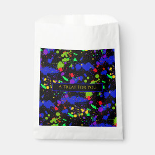 Neon Paint Splatter Purple Pink A Treat For You Favour Bag