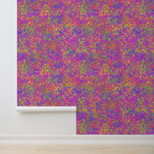 Neon Paint Splatter Texture Pink Purple Blue Green Wallpaper