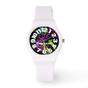 Neon Paint Splatter Watch