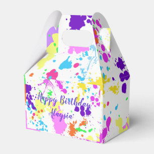 Neon Paint, Sweet Sixteen, Bat Mitzvah, Thank You, Favour Box