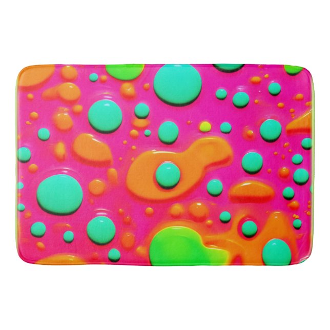 Neon Painting Bubble Art Bath Mat (Front)