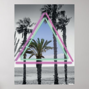 Neon palm poster