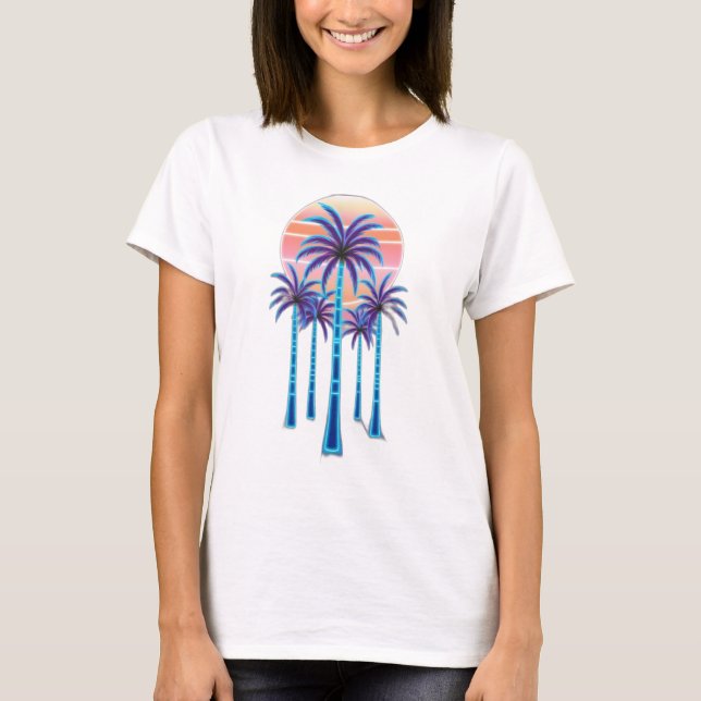 Neon palm trees  T-Shirt (Front)