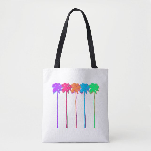 Neon Palm Trees Tote Bag (Front)