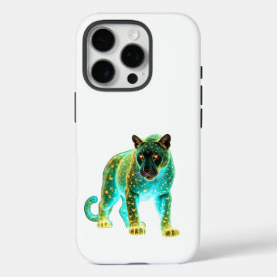 Neon Panther: Cosmic Glow Wildlife Art iPhone 16 Pro Case