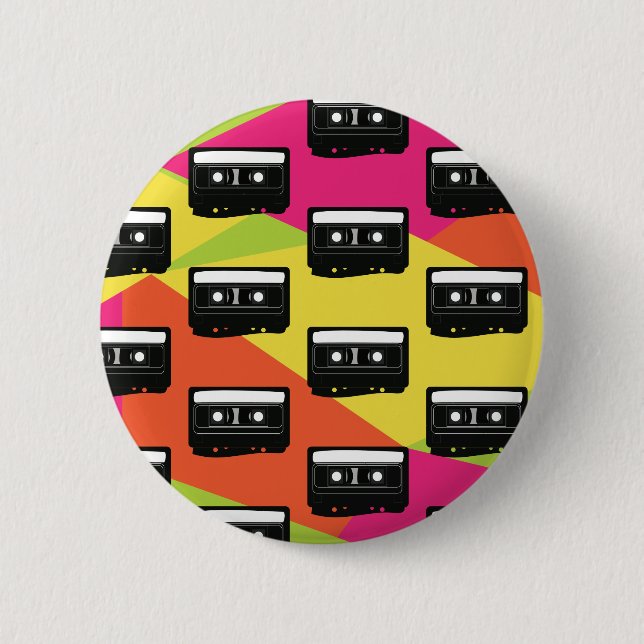 Neon Party Cassette Button Pins (Front)