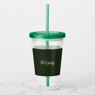 Neon Party Grass Background Acrylic Tumbler