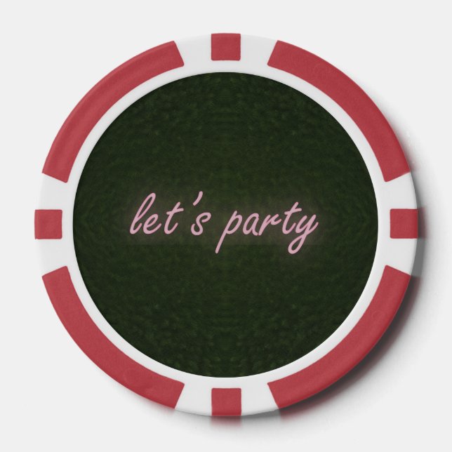 Neon Party Grass Background  Poker Chips (Front)
