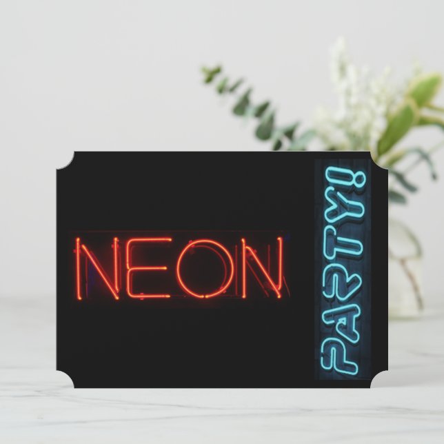 Neon Party Invitation (Standing Front)